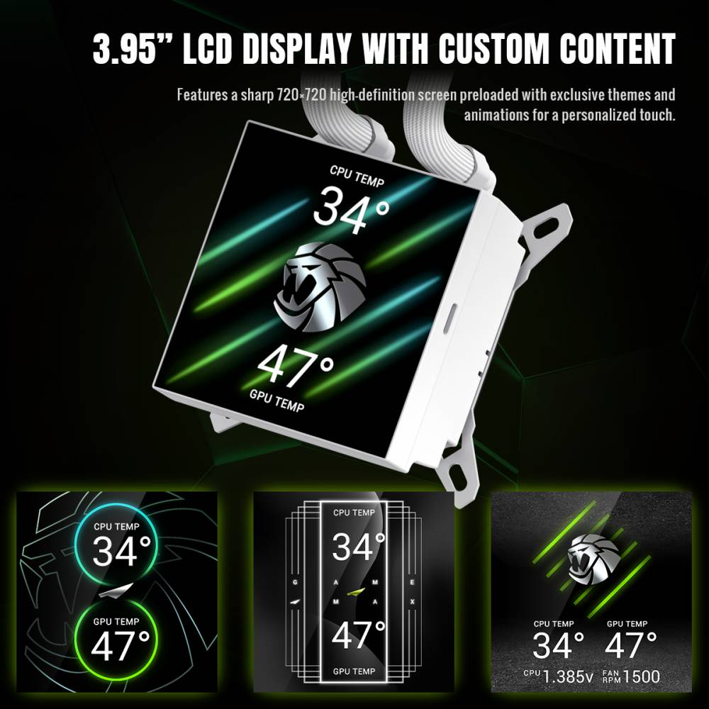 Система рідинного охолодження GameMax GLACIER 240 LCD WH фото13