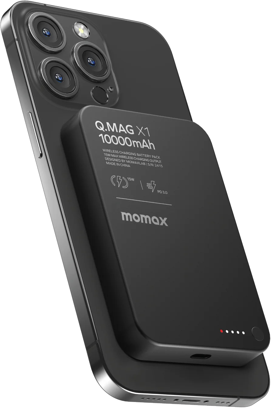 Портативний зарядний пристрій MOMAX WRL 10000mAh Q.MAG X1 BLACK (IP117AD) фото2