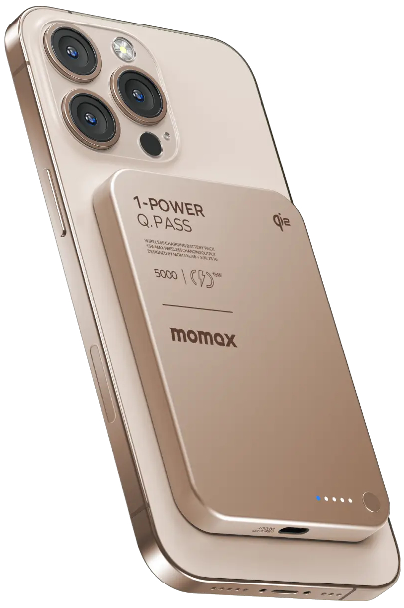 Портативний зарядний пристрій MOMAX WRL 5000mAh SANDSTONE (IP129Q2L2) фото3