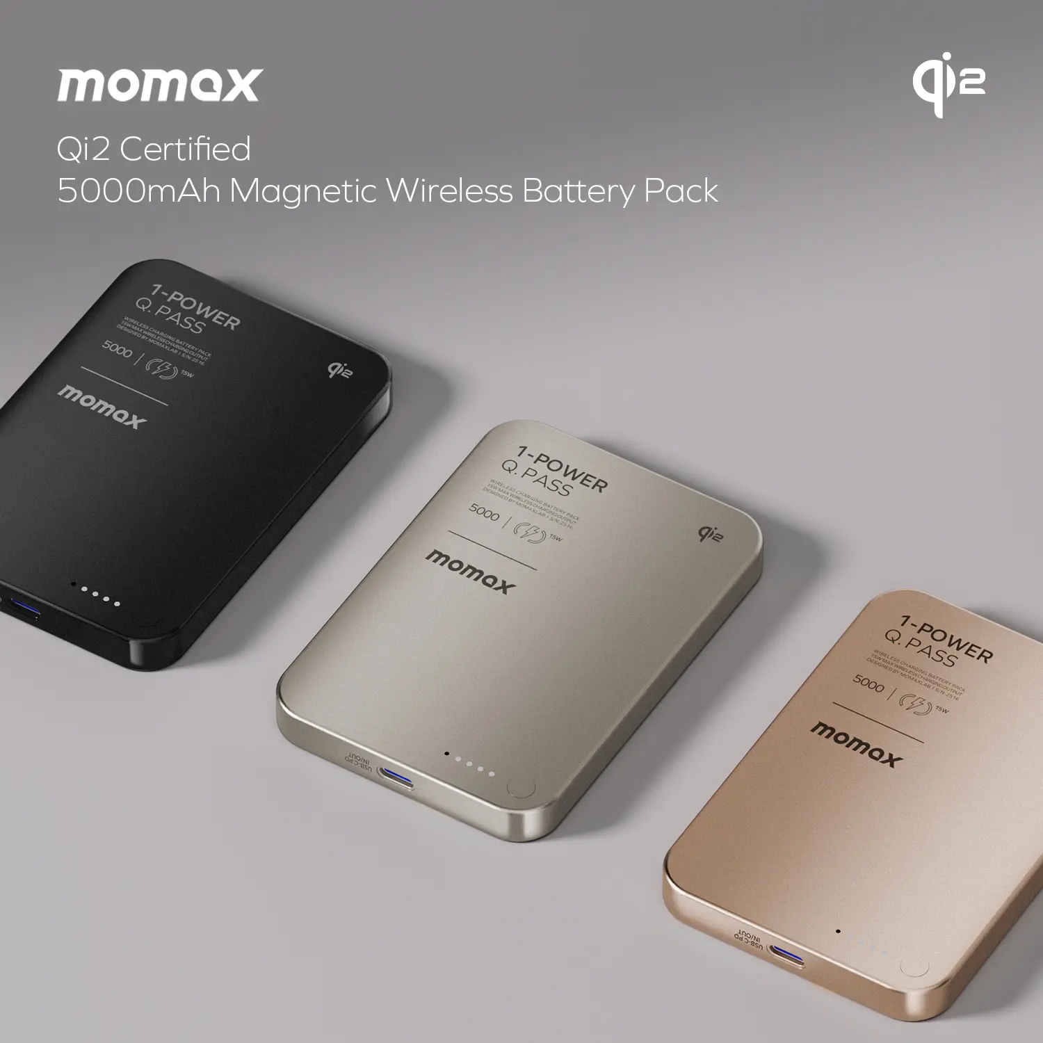 Портативний зарядний пристрій MOMAX WRL 5000mAh SANDSTONE (IP129Q2L2) фото5