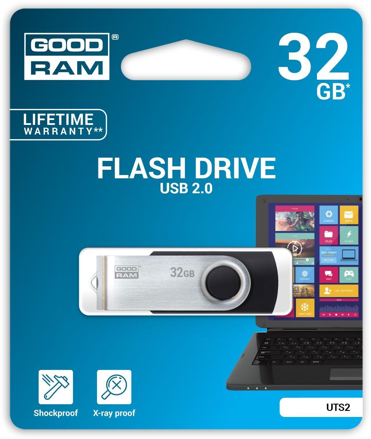 Накопитель GOODRAM USB 2.0 32GB UTS2 Black (UTS2-0320K0R11) фото2