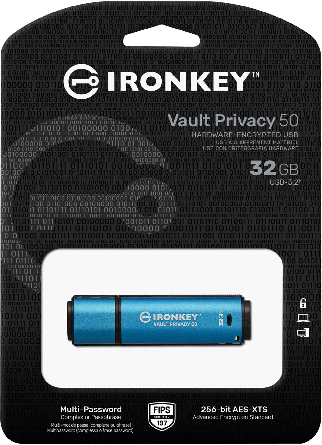 Накопичувач KINGSTON 32GB IronKey Vault Privacy 50 AES-256 (IKVP50/32GB) фото3