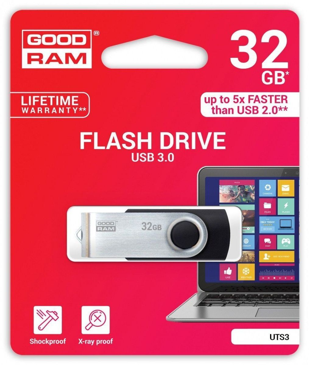 Накопитель GOODRAM USB 3.2 32GB UTS3 Black 60R/20W (UTS3-0320K0R11) фото2