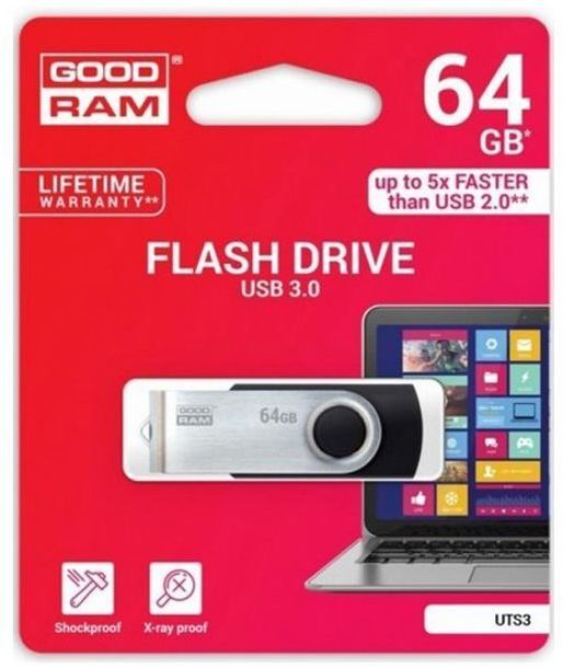 Накопитель GOODRAM USB 3.2 64GB UTS3 Black (UTS3-0640K0R11) фото2
