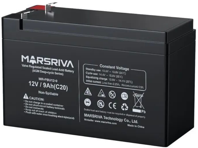 Аккумуляторна батарея MARSRIVA AGM 12V/9Ah (MR-PBU12-9) фото2