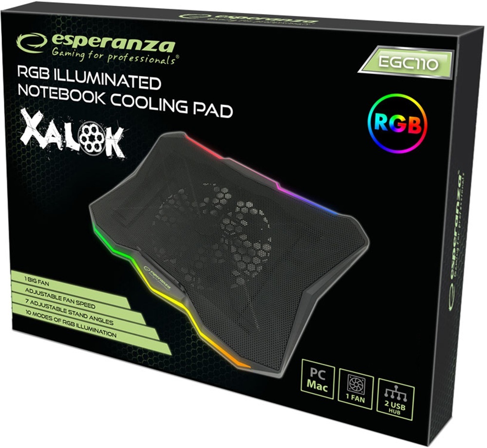 Підставка під ноутбук з RGB підсвічуванням EGC110 Xalok Notebook Cooling Pad фото5