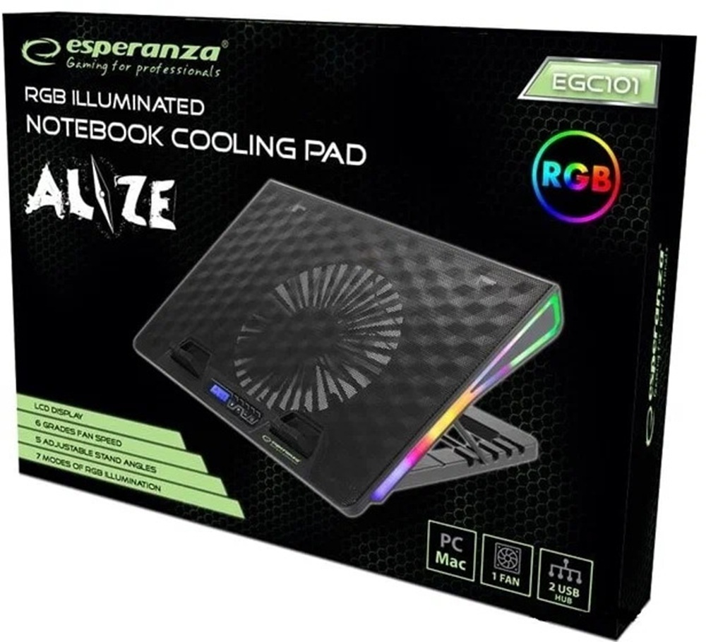Підставка під ноутбук з RGB підсвічуванням EGC101 Alize Notebook Cooling Pad фото3