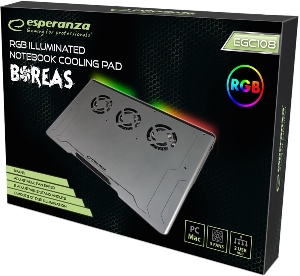 Підставка під ноутбук з RGB підсвічуванням EGC108 Boreas Notebook Cooling Pad фото6