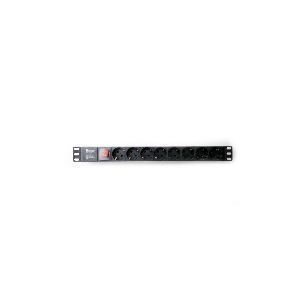 Блок розеток (8xSchuko), вимикач, 1U, C14, без каб елю KD-PDU-GM-1U-P8-C14 фото3