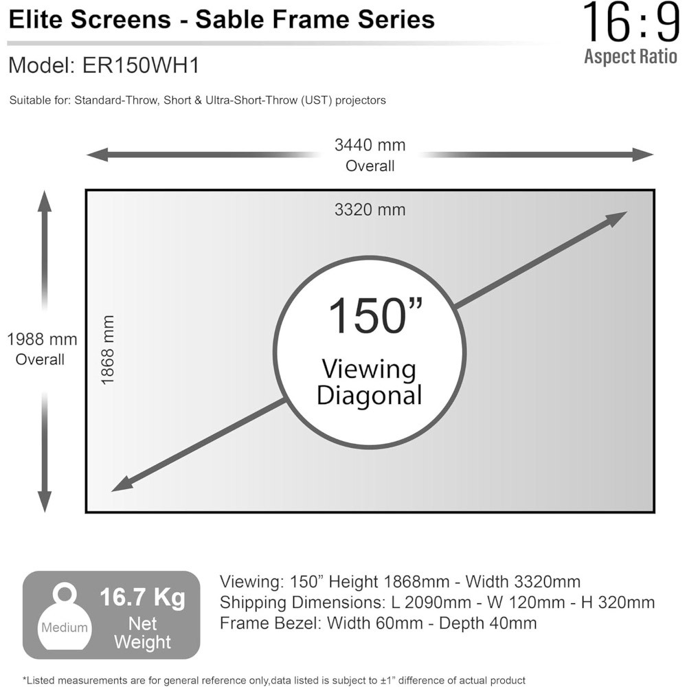 Проекционный экран Elite Screens (ER150WH1) фото4