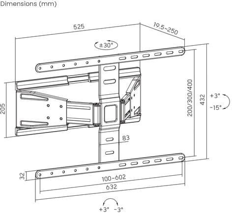 Кронштейн UniBracket Slim64, 43"-90", до 50 кг : 100x200 - 600x400 Slim64 фото6