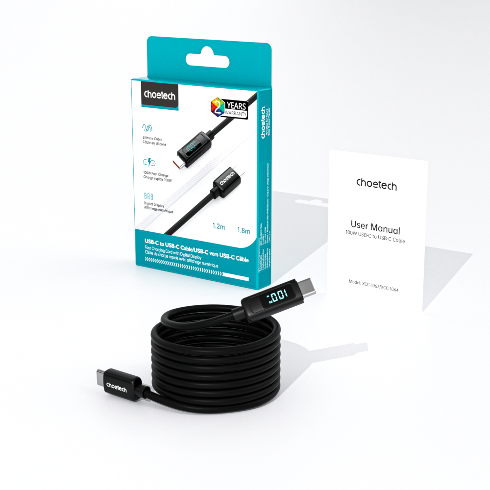 Кабель PD100 Вт USB-C до USB-C 1,2 м фото3