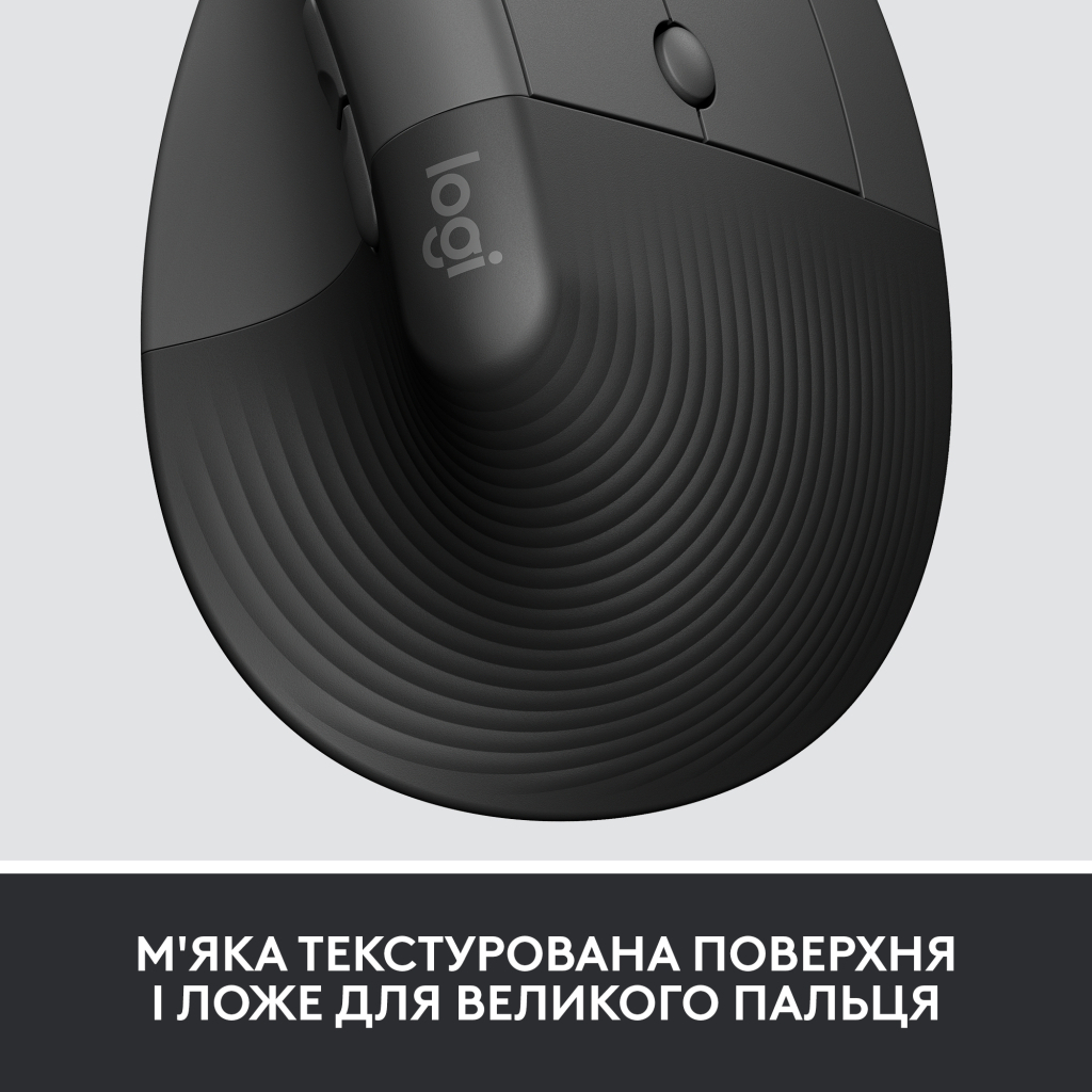Мышь Logitech USB OPTICAL WRL VERTICAL BLACK RIGH фото