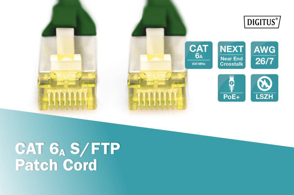 Патч корд CAT 6A S-FTP 7м зелений (DK-1644-A-070/G) фото3