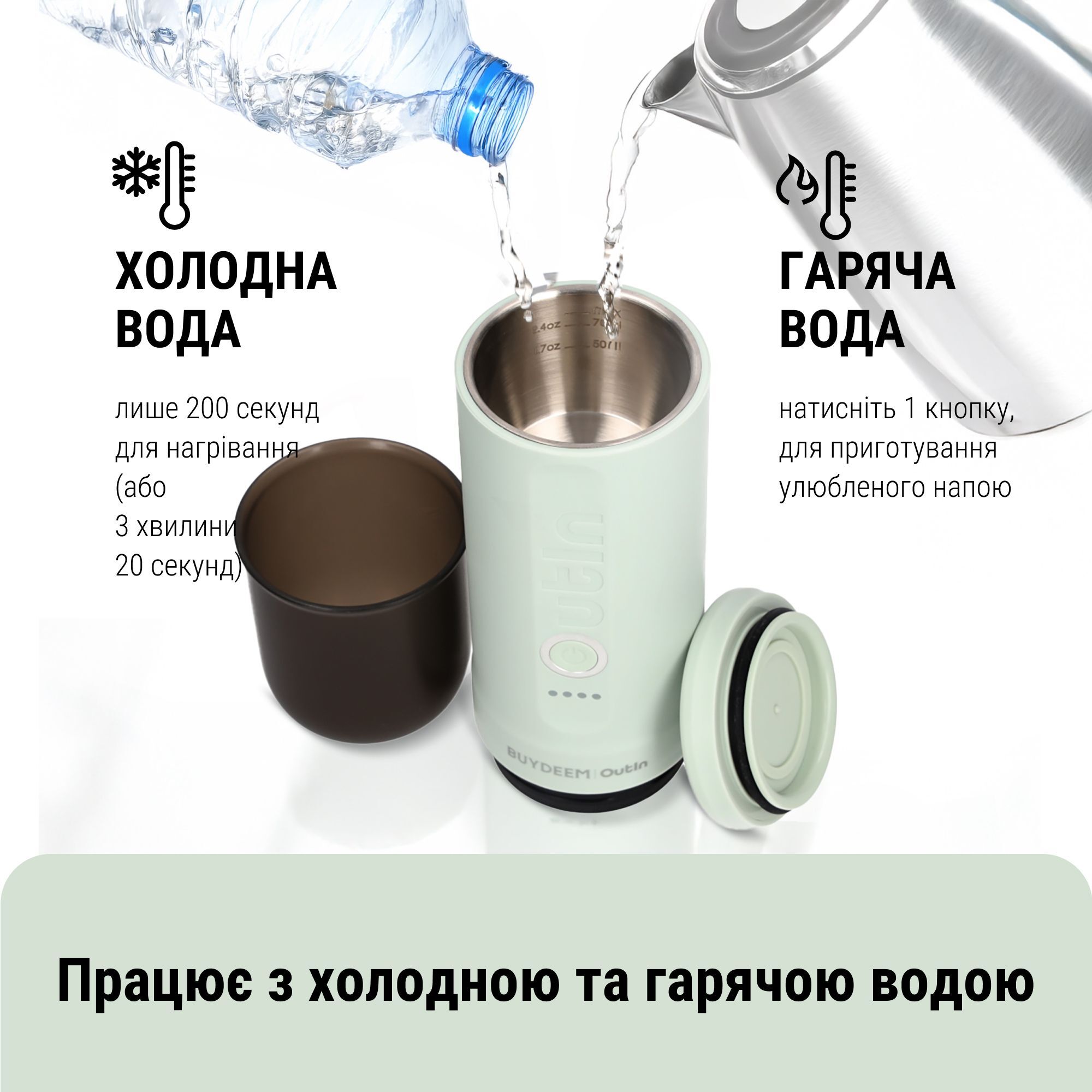 Портативна кавомашина Buydeem Outin X Cozy green (OTEM-01-CG) фото6