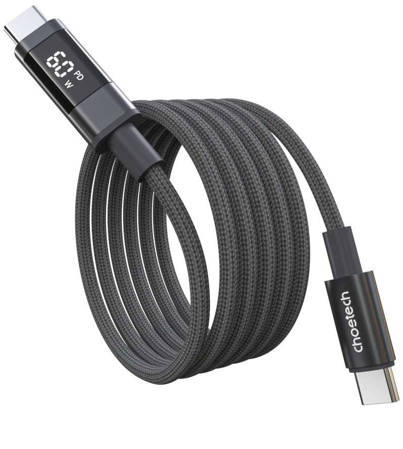 Кабель PD60 USB-C to USB-C 1,2 м серый фото2