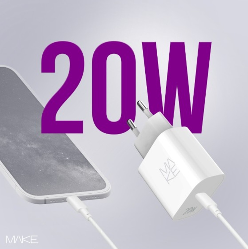 Зарядний пристрій MakeFuture 20W PD White (MCW-2011WH) фото