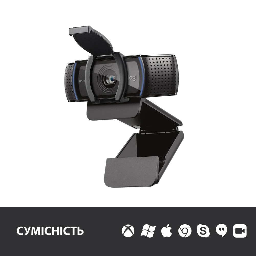 Веб-камера Logitech C920S Pro HD Webcam, BLACK, USB фото2