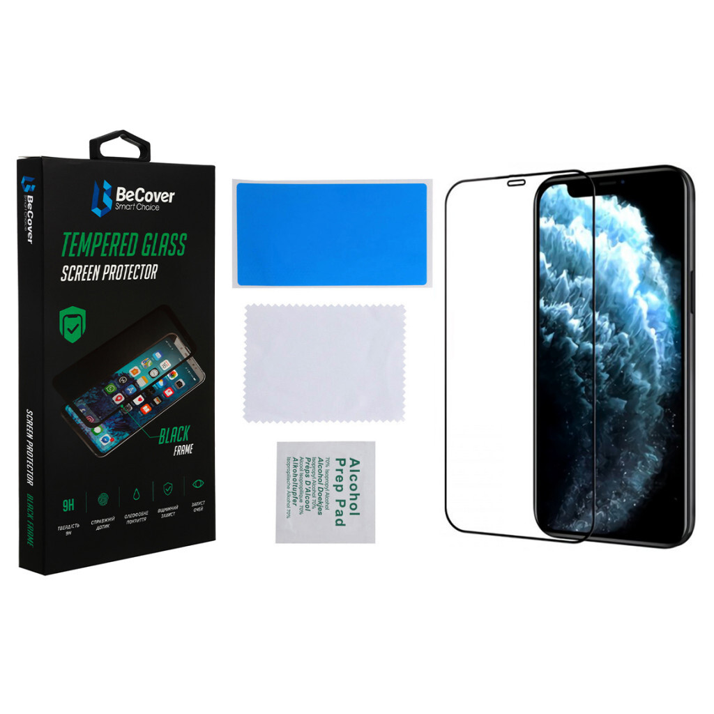 Защитное стекло BeCover для Apple iPhone 13/13 Pro Black (706663) фото3