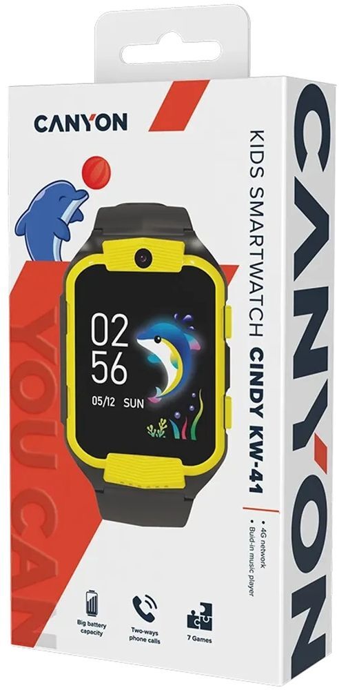 Детские часы Canyon Cindy KW-41 4G Camera Music Yellow Black (CNE-KW41YB) фото9