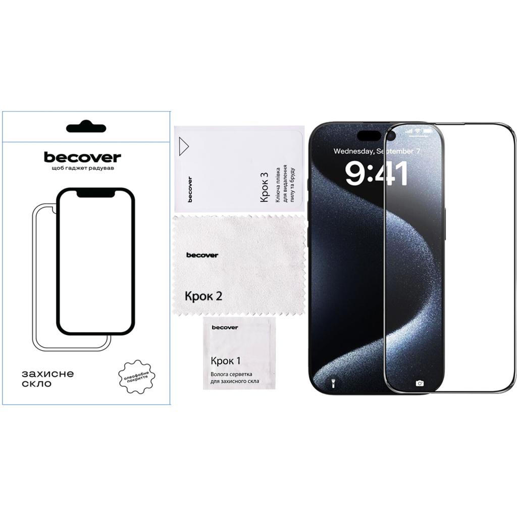 Захисне скло BeCover для Apple iPhone 16 Plus Black (712123) фото4