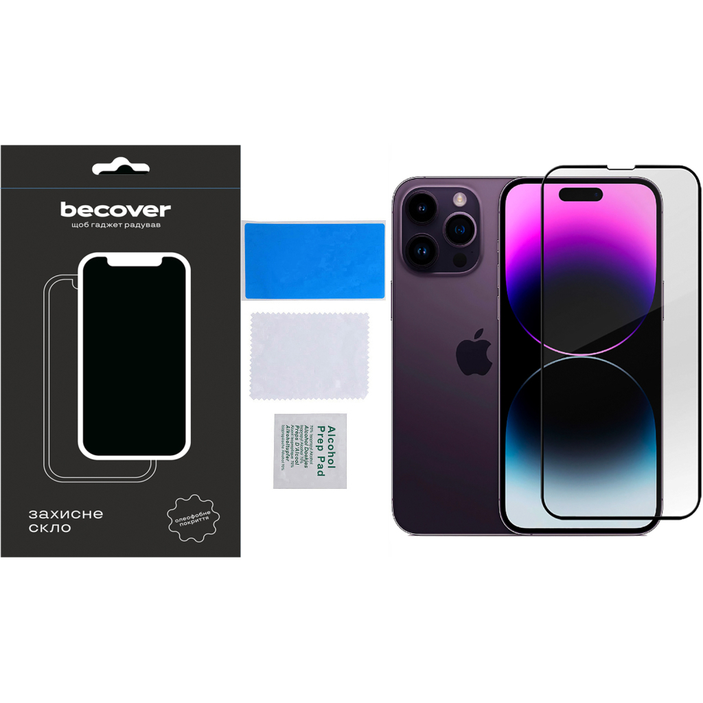 Захисне скло BeCover для Apple iPhone 14 Pro Black (707968) фото4