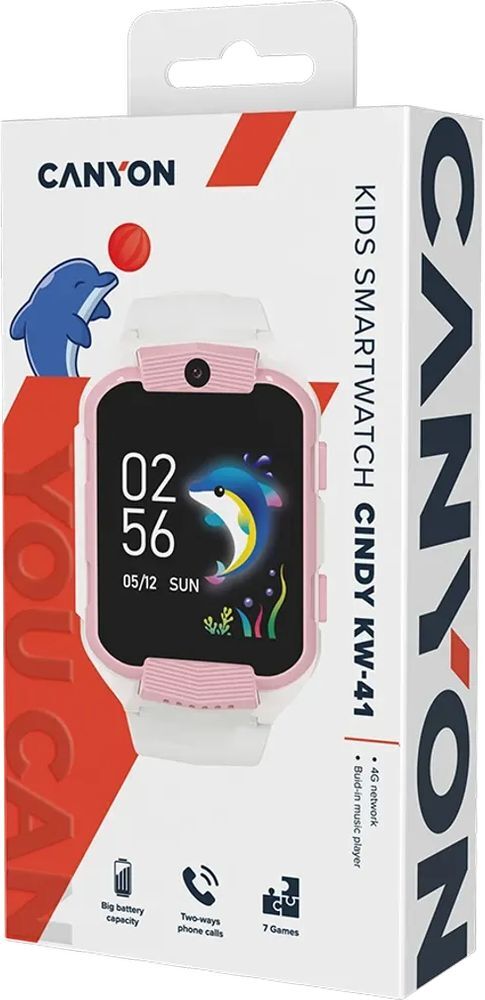 Детские часы Canyon Cindy KW-41 4G Camera Music White Pink (CNE-KW41WP) фото8