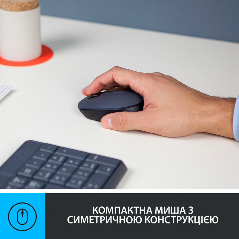 Комплект Logitech MK235 ENG/UKR Grey (920-007931) фото3