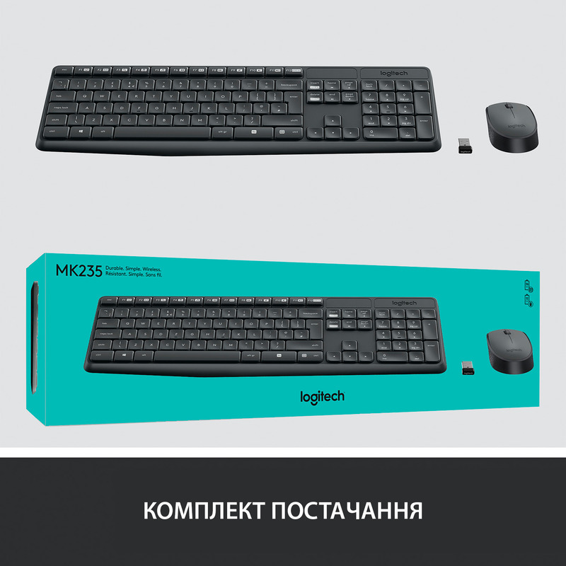 Комплект Logitech MK235 ENG/UKR Grey (920-007931) фото8