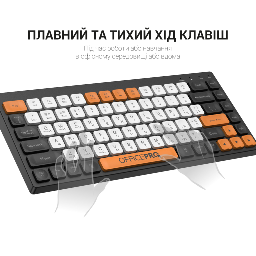 Клавіатура бездротова OfficePro SK955B Bluetooth Black фото6