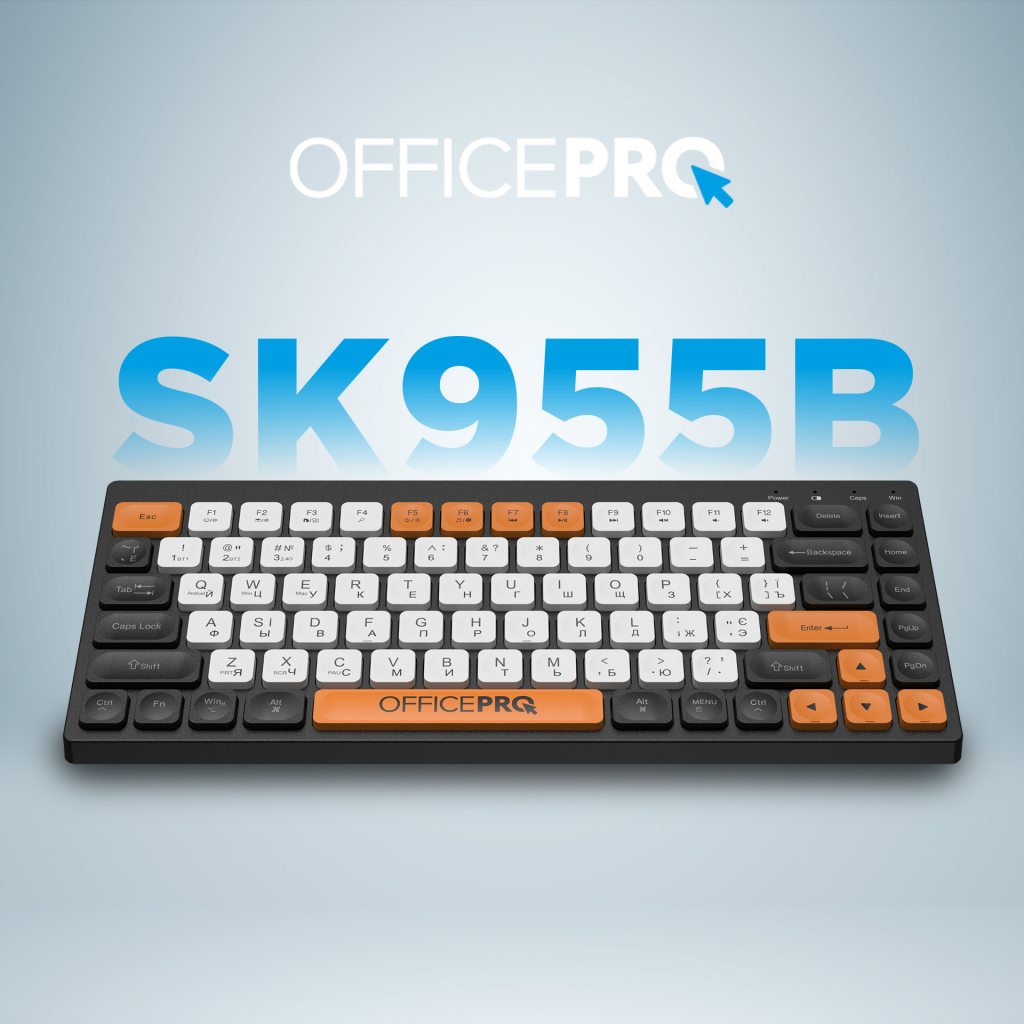 Клавіатура бездротова OfficePro SK955B Bluetooth Black фото11