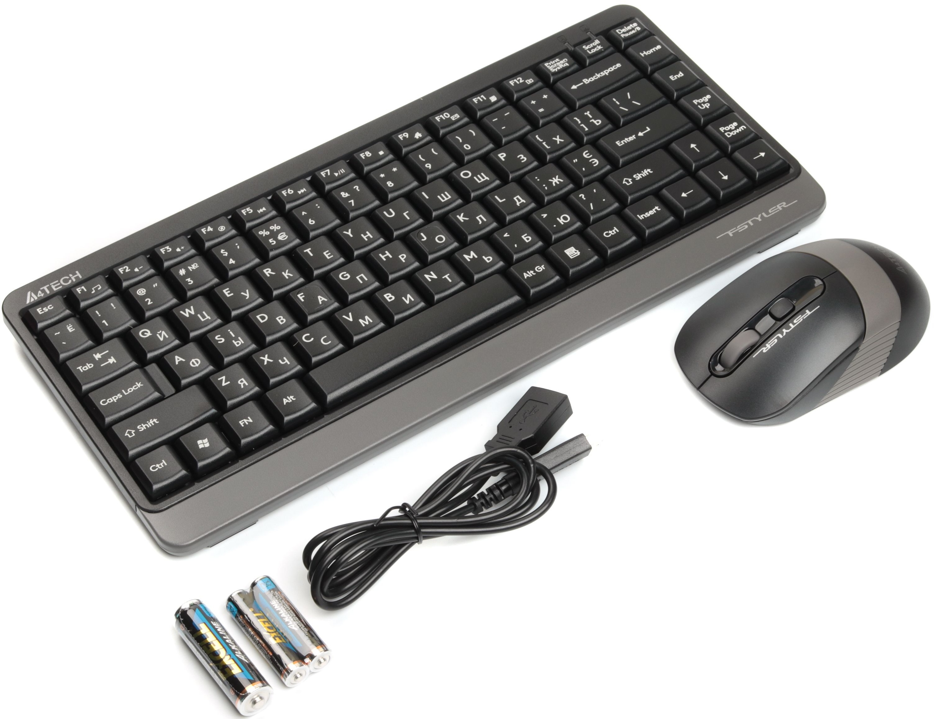 Бездротовий комплект A4Tech Fstyler клавіатура+миша (FG1110 Grey) фото3