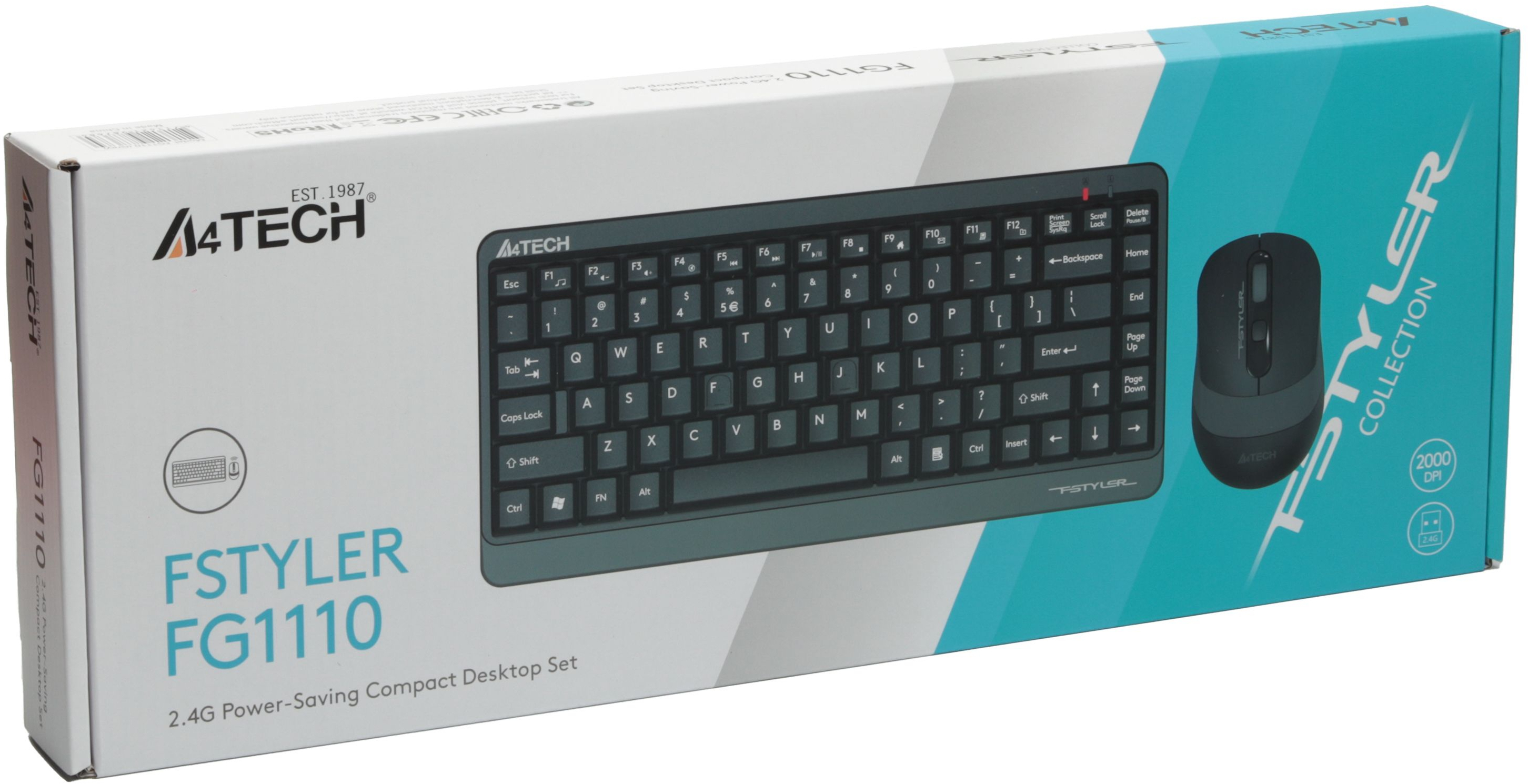 Бездротовий комплект A4Tech Fstyler клавіатура+миша (FG1110 Grey) фото4