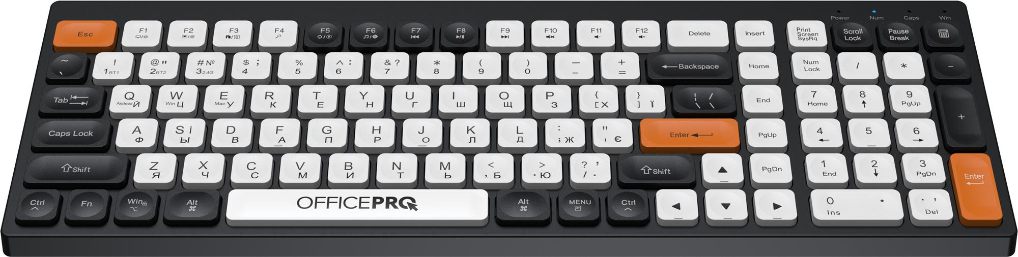 Клавіатура бездротова OfficePro SK985BO Bluetooth Black/White фото2