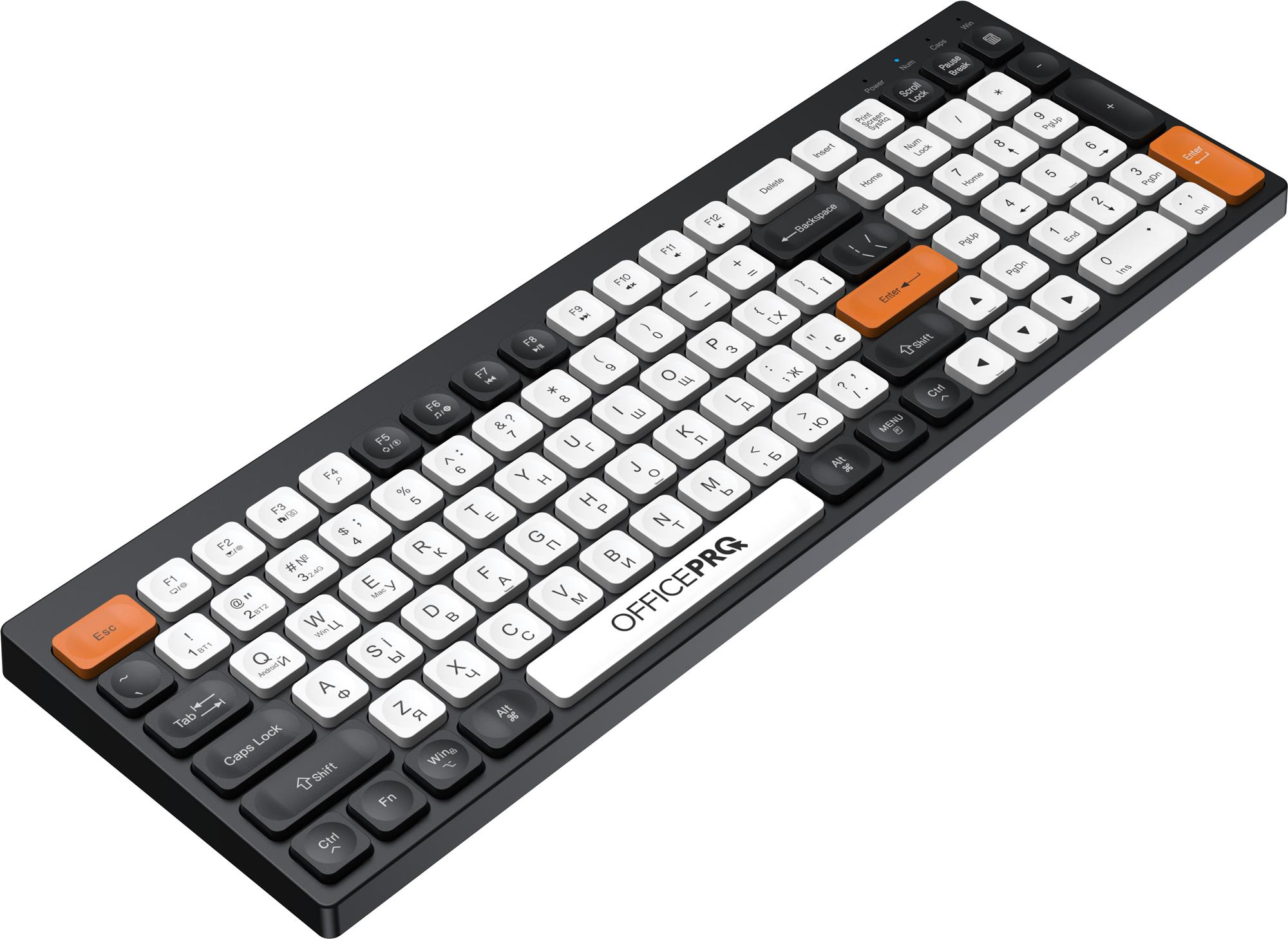 Клавіатура бездротова OfficePro SK985BO Bluetooth Black/White фото3