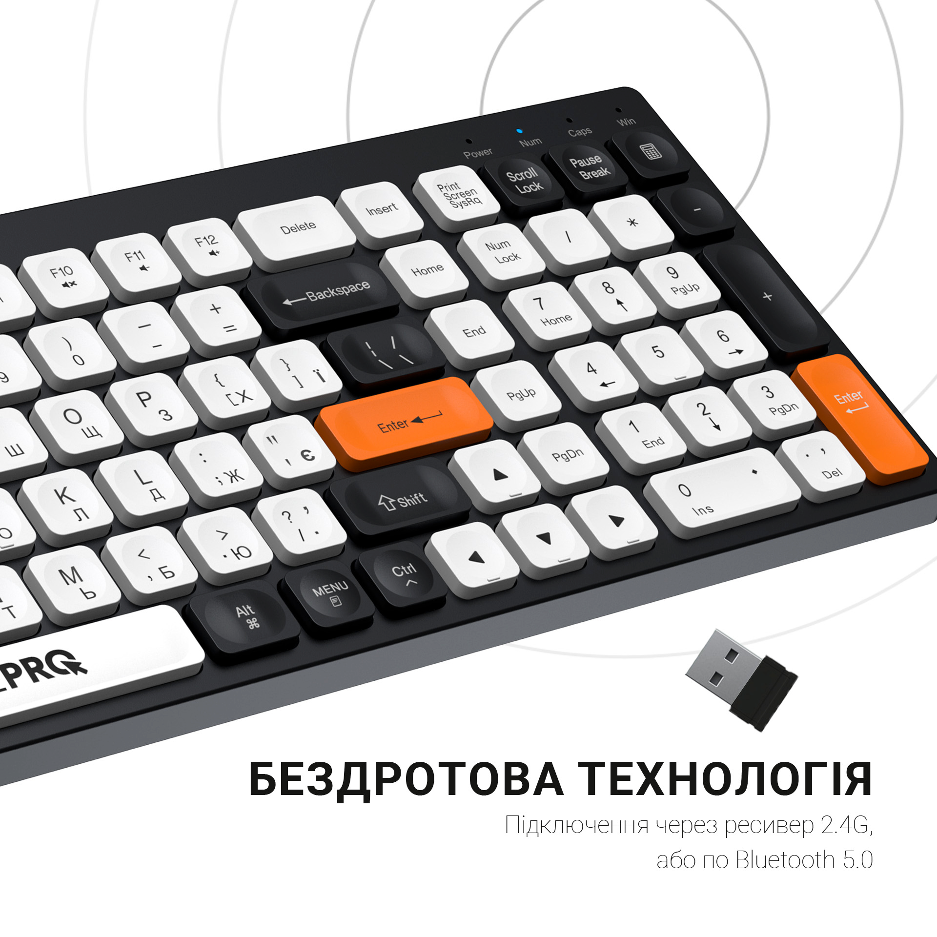 Клавіатура бездротова OfficePro SK985BO Bluetooth Black/White фото10