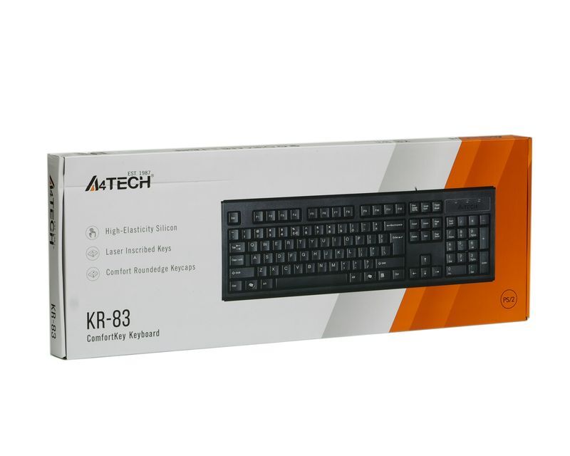Клавіатура A4Tech PS/2, X-slim, Comfort Key KR-83 PS/2 (Black) фото7