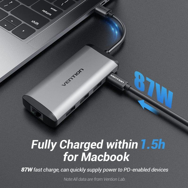 Концентратор Vention USB-C 3-Port, RJ-45, PD, 0.15 m (TGDHB) фото6
