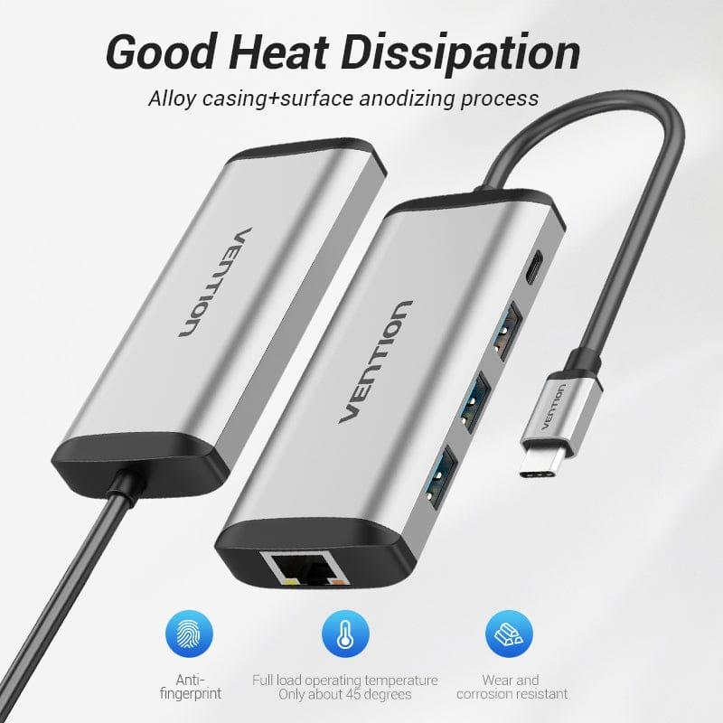 Концентратор Vention USB-C 3-Port, RJ-45, PD, 0.15 m (TGDHB) фото7