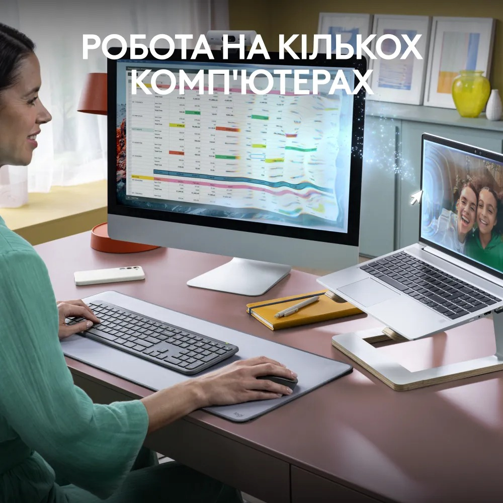 Комплект (клавіатура, миша) бездротовий Logitech Signature Slim Combo MK950 Graphite (920-012490) фото