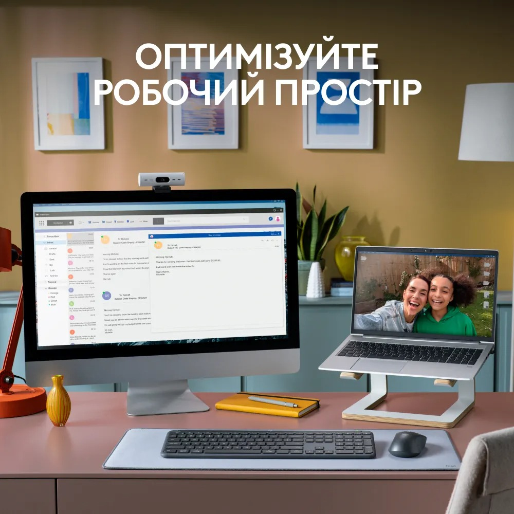 Комплект (клавіатура, миша) бездротовий Logitech Signature Slim Combo MK950 Graphite (920-012490) фото