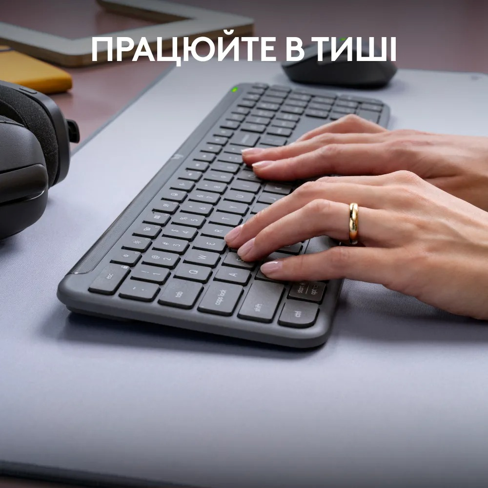 Комплект (клавіатура, миша) бездротовий Logitech Signature Slim Combo MK950 Graphite (920-012490) фото