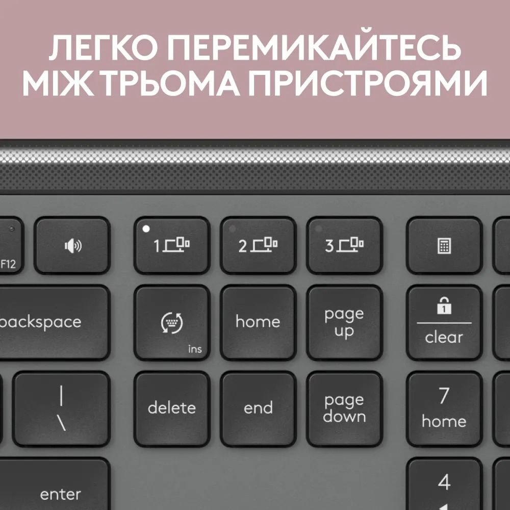 Комплект (клавіатура, миша) бездротовий Logitech Signature Slim Combo MK950 Graphite (920-012490) фото