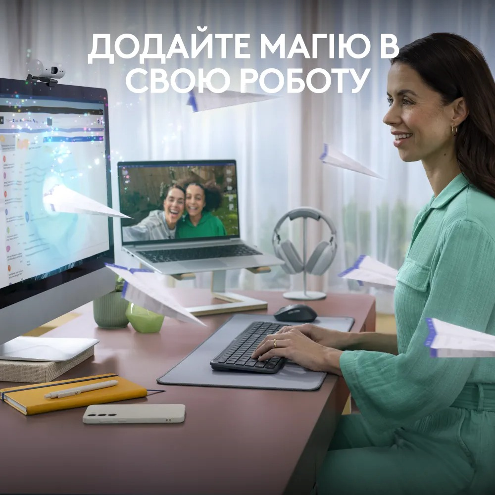 Комплект (клавіатура, миша) бездротовий Logitech Signature Slim Combo MK950 Graphite (920-012490) фото