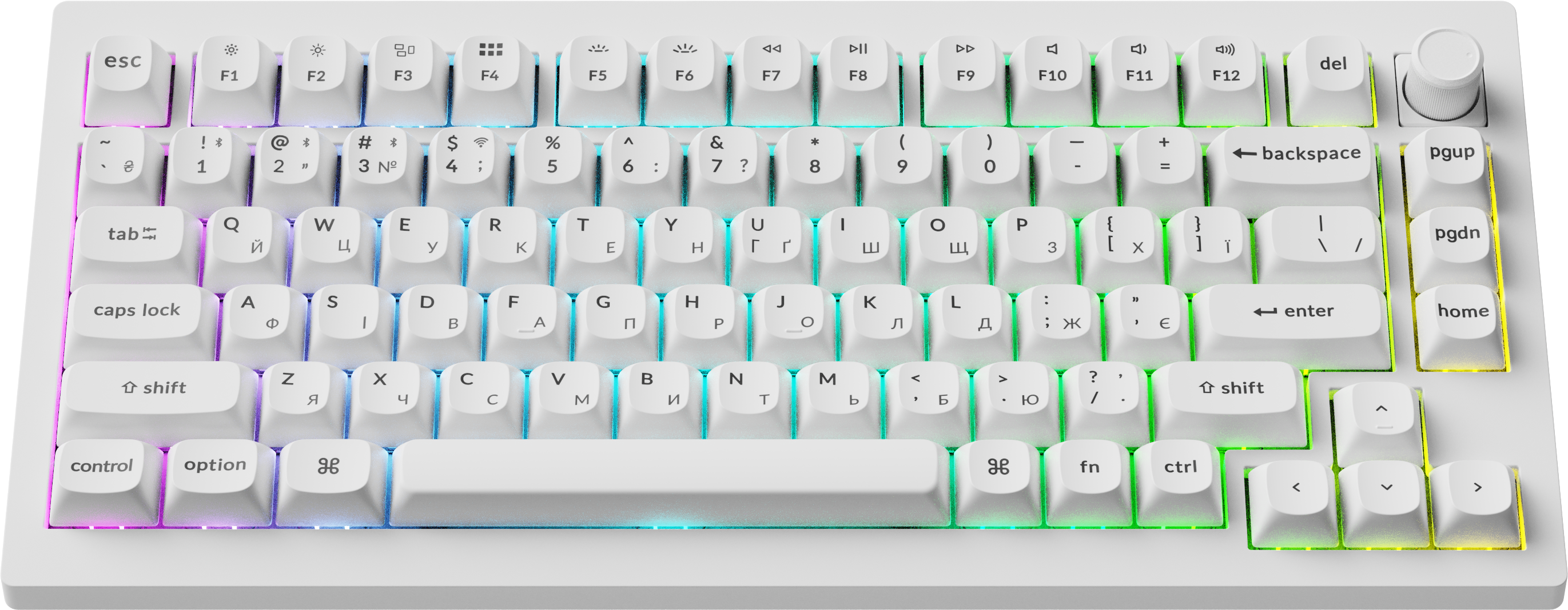 Клавиатура Keychron V1 Ultra Keychron Red Switch White RGB (V1U-F1-UA) фото2