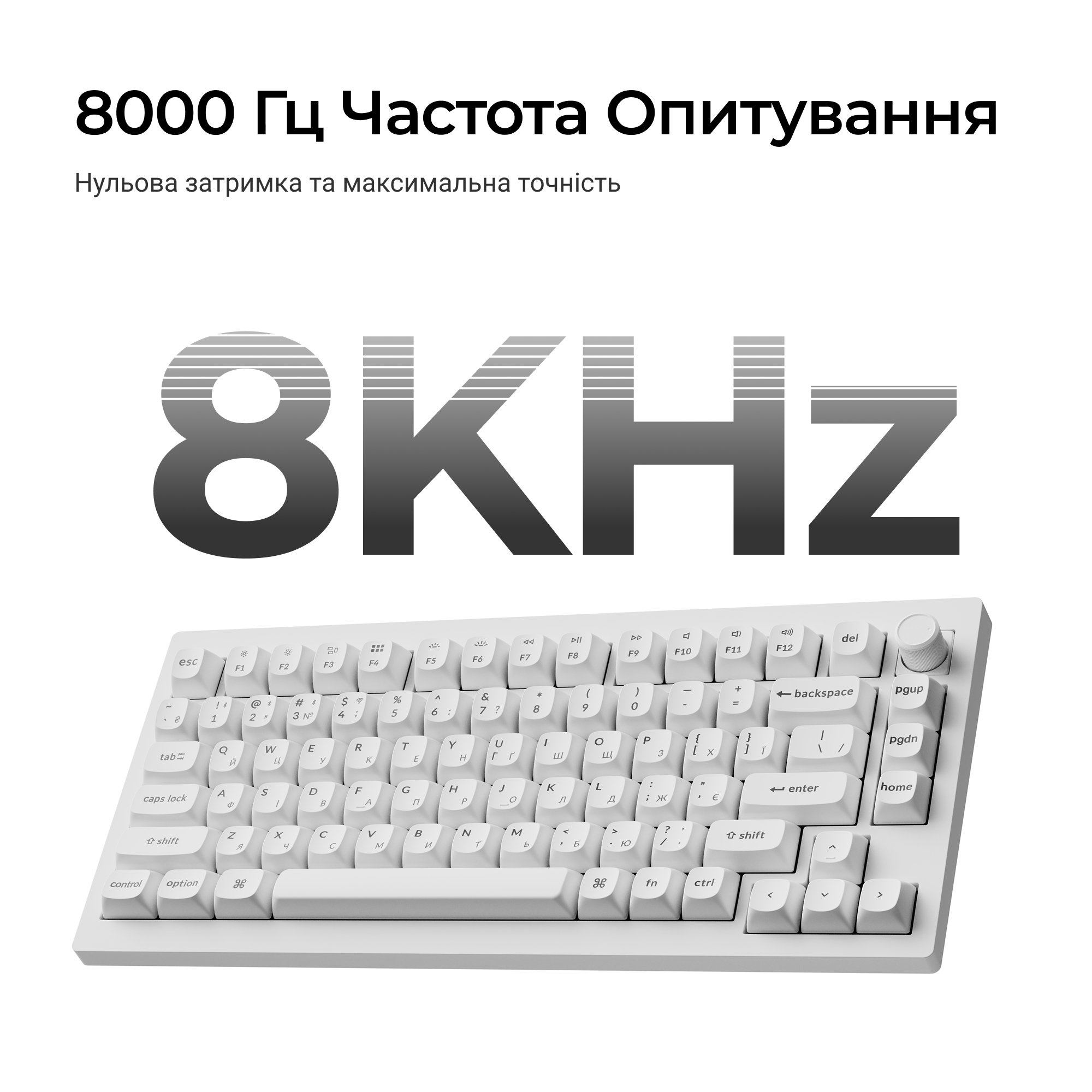 Клавиатура Keychron V1 Ultra Keychron Red Switch White RGB (V1U-F1-UA) фото10