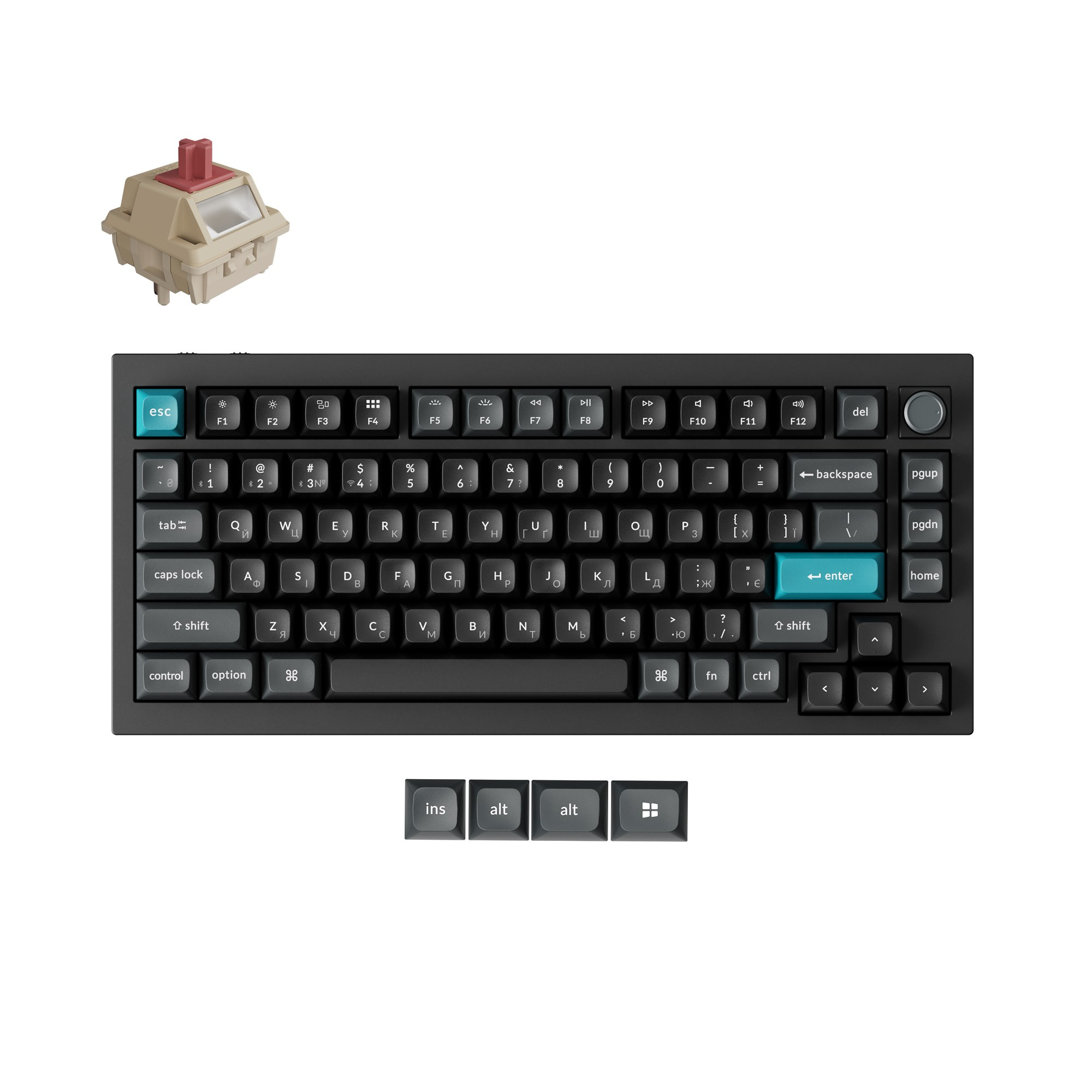 Клавиатура Keychron Q1 Ultra Keychron Red Switch Black RGB (Q1U-M1-UA) фото