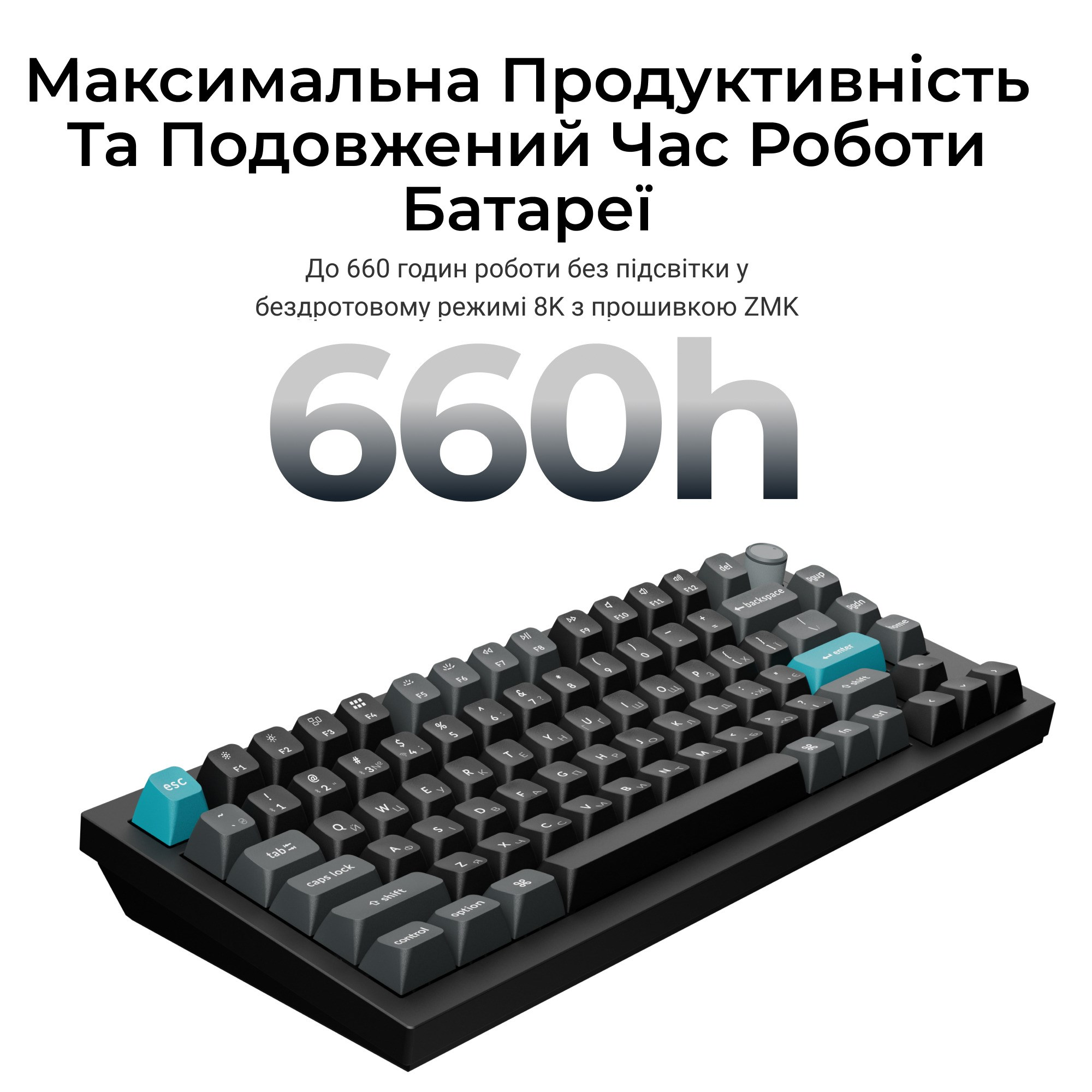 Клавиатура Keychron Q1 Ultra Keychron Red Switch Black RGB (Q1U-M1-UA) фото