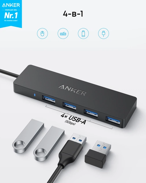 Концентратор Anker PowerExpand Direct 4-in-1 USB-C PD Media Hub Black (A8309G11) фото5
