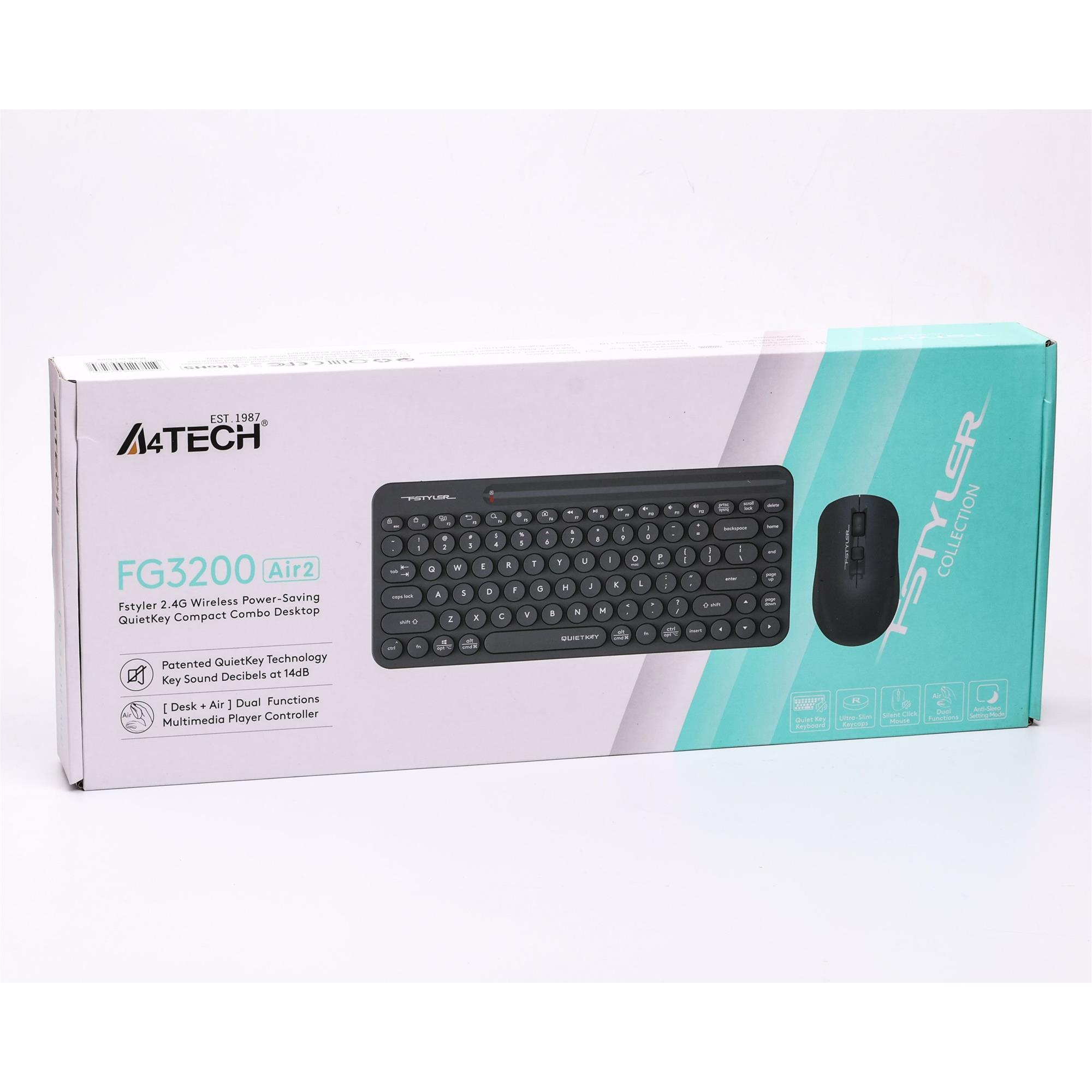 Комплект (клавиатура, мышь) беспроводной A4Tech FG3200 Air2 Grey фото6